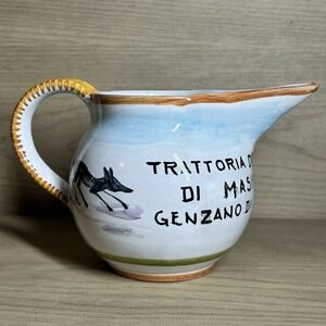 Maioliche Deruta Italy Ceramic Pottery Pitcher Carafe Italian Restaurant